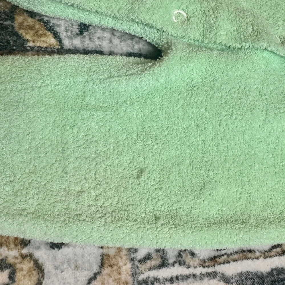 Vtg 70s Trimfit Sleeper Terry Cloth Green Mouse Applique Baby Small‎ 0-15 Lbs
